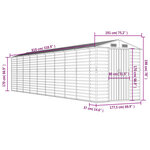vidaXL Abri de jardin vert 191x810x198 cm acier galvanisé