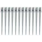 vidaXL Piquets au sol 12 Pièces Argenté 8x8x91 cm Acier galvanisé
