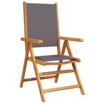 vidaXL Ensemble de repas de jardin 7 pièces en bois d'acacia anthracite