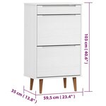 vidaXL Armoire à chaussures MOLDE Blanc 59 5x35x103 cm Bois de pin