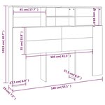 vidaXL Armoire de tête de lit Blanc brillant 140x19x103 5 cm