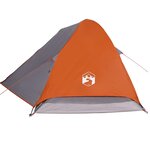 vidaXL Tente de camping à dôme 4 personnes gris et orange imperméable