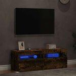 vidaXL Meubles TV 2 Pièces avec lumières LED Chêne fumé 60x35x40 cm