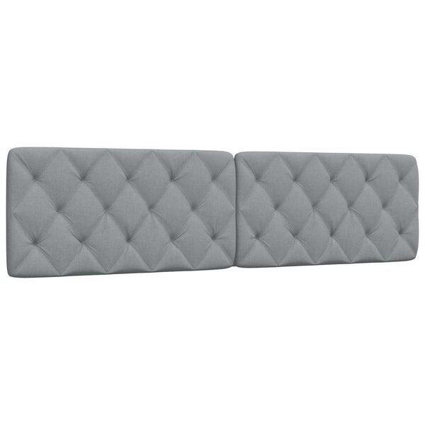 vidaXL Coussin de tête de lit gris clair 200 cm tissu