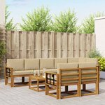 vidaXL Ensemble de canapés d'extérieur 9 pc Naturel et Beige