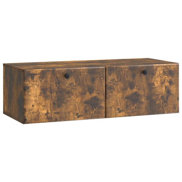 vidaXL Meuble TV mural 98 x 41 x 30 cm Chêne fumé Bois d'ingénierie