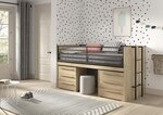 Lit mi-haut 90x200 sam nat-noir