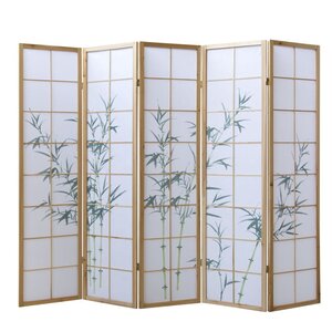 Paravent bois 5 pans bambou clair