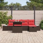 vidaXL Ensemble de canapé de jardin avec coussin 6 Pièces polyrotin
