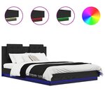 vidaXL Cadre de lit avec tête de lit Chêne artisanal 140 x 200 cm