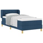 vidaXL Lit à ressorts avec matelas Bleu 90 x 200 cm tissu