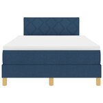 vidaXL Lit à sommier avec matelas bleu 120x200 cm Tissu