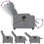 vidaXL Fauteuil de massage inclinable électrique gris clair tissu