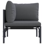 vidaXL Mobilier de jardin avec coussin avec oreiller Anthracite Acier