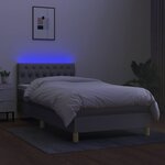 vidaXL Sommier à lattes de lit avec matelas et LED Gris clair 90x200cm