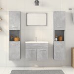 vidaXL Ensemble de meubles de salle de bain 4 Pièces gris béton