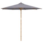 vidaXL Parasol de jardin Ø 270 x 260 cm Bambou Rond Gris foncé