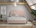 Lit Coffre Bouclé Rose Moon 140x200 cm