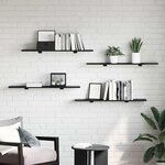 vidaXL Étagère à livres 4 Pièces Noir 100 x 20 x 1 5 cm Bois d'ingénierie