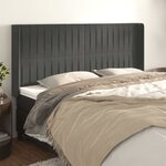 vidaXL Tête de lit avec oreilles Gris foncé 163x16x118/128 cm Velours