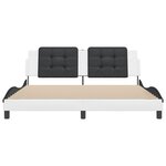 vidaXL Cadre de lit sans matelas blanc et noir 180x200 cm similicuir