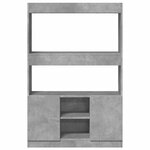 vidaXL Buffet haut gris béton 92x33x140 cm bois d'ingénierie