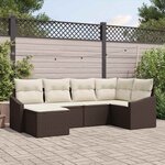 vidaXL Ensemble de salle à manger pour jardin 6 Pièces Marron et Crème