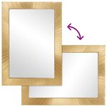 vidaXL Miroir de salle de bain avec miroir Noir et or 50 x 2 5 x 70 cm