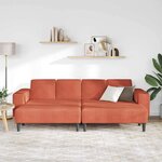vidaXL Sofa en tissu Rouge orange 208 cm Tissu en velours côtelé