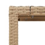 vidaXL Table de jardin avec dessus en verre beige résine tressée