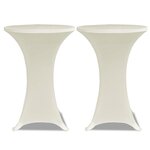 vidaXL Housses élastiques de table Ø 80 cm Crème 4 Pièces