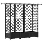 vidaXL Lit Élevé avec Treillis et Toit Noir 164 x 40 x 121 cm PP