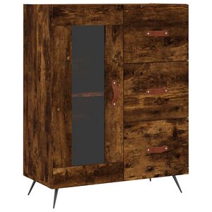 vidaXL Buffet chêne fumé 69 5x34x90 cm bois d'ingénierie