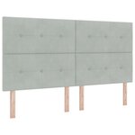 vidaXL Tête de lit LED avec tête de lit Gris clair 180 cm Polyester