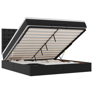 VidaXL Cadre de lit ottoman avec matelas noir 160x200 cm similicuir