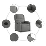 vidaXL Fauteuil inclinable électrique gris foncé tissu