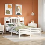 vidaXL Lit bibliothèque sans matelas blanc 160x200 cm bois pin massif