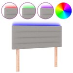 vidaXL Tête de lit à LED Gris clair 90x5x78/88 cm Tissu
