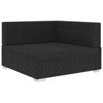 vidaXL Chaise d'angle 1 pc et coussins Résine tressée Noir