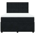 vidaXL Sommier à lattes de lit avec matelas Noir 140x190 cm Velours