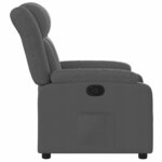 vidaXL Fauteuil inclinable Gris foncé Tissu