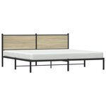 vidaXL Cadre de lit en métal sans matelas chêne sonoma 200x200 cm