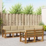 vidaXL Ensemble de canapés d'extérieur 8 pc Naturel et Beige