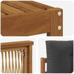 vidaXL Ensemble de canapés d'extérieur 10 pc Naturel et Anthracite