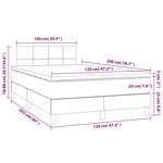 vidaXL Sommier à lattes de lit avec matelas LED Bleu 120x200 cm Tissu