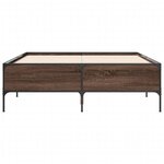 vidaXL Cadre de lit chêne marron 140x190 cm bois d'ingénierie et métal