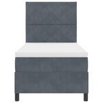 vidaXL Lit à ressorts avec matelas Gris foncé 100 x 200 cm Velours