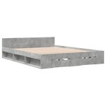 vidaXL Cadre de lit avec tiroirs sans matelas gris béton 140x200 cm
