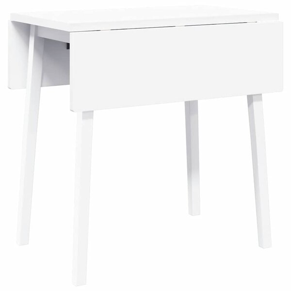 vidaXL Table à manger blanc bois massif et caoutchouc