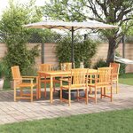 vidaXL Ensemble de salle à manger pour jardin 7 Pièces Marron